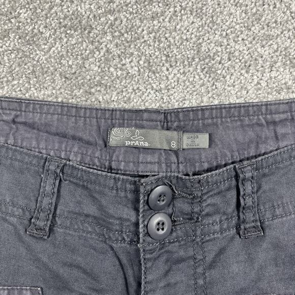 Prana Cargo Pants Womens 8 Lightweight Thin Breathable Pockets Adjustable Length - Picture 2 of 11